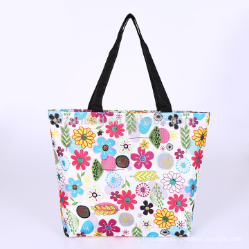 Kundenspezifische GroßhandelsPolyester-Dame Floral Fashion fördernde EinkaufsTaschen-faltbare Tasche